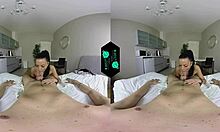 VR - Horny couple in a hot steaming action in bed