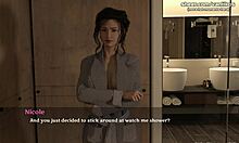 У 3Д анимираној игри, маћеха великих груди вара свог мужа и ужива у врућем сусрету са млађим мушкарцем након туширања у хотелу