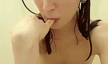 Hanna, a Swedish amateur, pleasures herself in a steamy shower