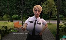 الشرطة ذات الثدي الكبير MILF تمتص القضيب في الأماكن العامة
